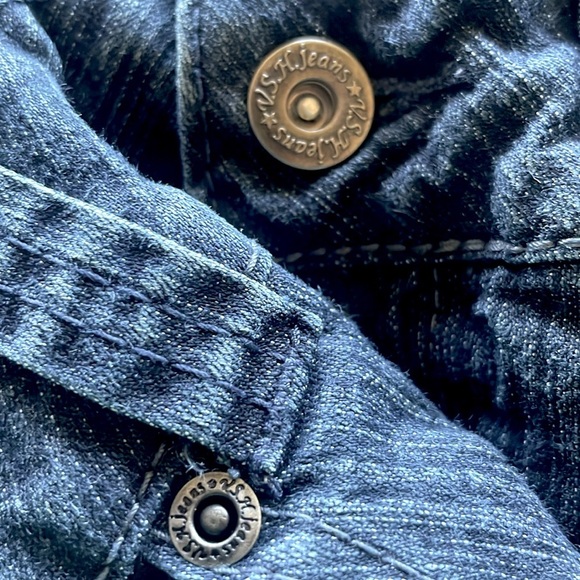 Fashion Nova VSX Straight Leg Jeans Dark Wash Embellished Pocket Jeans Size 4 - Picture 8 of 10